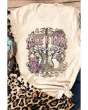 Azura Exchange Vintage Graphic Tee with Khaki ROCK&ROLL Guitar Design - XL