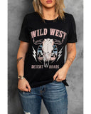 Azura Exchange Desert Roads Bull Skull Graphic Tee - M