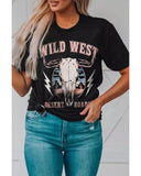 Azura Exchange Desert Roads Bull Skull Graphic Tee - M