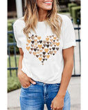 Azura Exchange Heart Shaped Print Crew Neck Graphic Tee - S