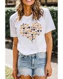 Azura Exchange Heart Shaped Print Crew Neck Graphic Tee - S