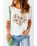Azura Exchange Heart Shaped Print Crew Neck Graphic Tee - S