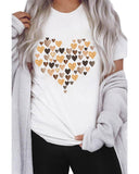 Azura Exchange Heart Shaped Print Crew Neck Graphic Tee - S