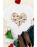 Azura Exchange Heart Shaped Print Crew Neck Graphic Tee - XL