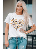 Azura Exchange Heart Shaped Print Crew Neck Graphic Tee - XL
