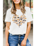Azura Exchange Heart Shaped Print Crew Neck Graphic Tee - XL