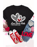 Azura Exchange Leopard Sequin Heart Graphic Valentines Tee - M