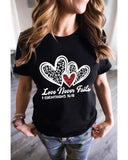 Azura Exchange Leopard Sequin Heart Graphic Valentines Tee - M