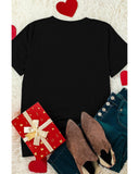 Azura Exchange Leopard Sequin Heart Graphic Valentines Tee - M