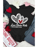 Azura Exchange Leopard Sequin Heart Graphic Valentines Tee - S