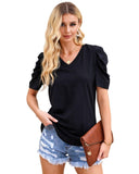 Azura Exchange V-Neck Puff Sleeve T-Shirt - XL
