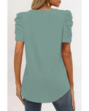 Azura Exchange Puff Sleeve V-Neck T-Shirt - M