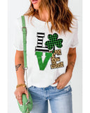 Azura Exchange Graphic Print T-Shirt with Clover Glitter Detail - XL