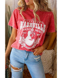 Azura Exchange Music City Graphic Mineral Washed Tee - L