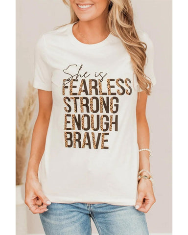 Azura Exchange FEARLESS STRONG ENOUGH BRAVE Graphic Tee - M