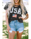 Azura Exchange Tie-dye USA Flag Print T-shirt - L