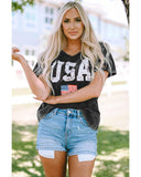 Azura Exchange Tie-dye USA Flag Print T-shirt - L