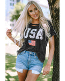 Azura Exchange Tie-dye USA Flag Print T-shirt - L