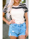 Azura Exchange Tie Dye Stripe Print Bleached T-Shirt - L