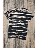Azura Exchange Tie Dye Stripe Print Bleached T-Shirt - L