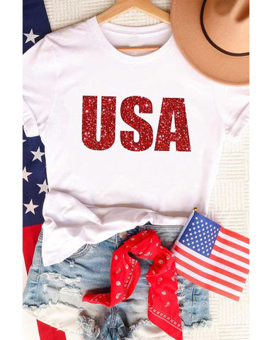 Azura Exchange Glitter Pattern Print Short Sleeve T Shirt - L