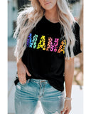 Azura Exchange Leopard Print Short Sleeve Graphic T-Shirt - XL