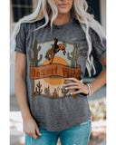 Azura Exchange Wild Cowboy Cactus Print Graphic Tee - L