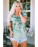 Azura Exchange Floral Print V Neck T-Shirt - M