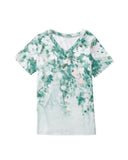 Azura Exchange Floral Print V Neck T-Shirt - M