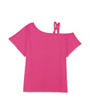 Azura Exchange One Shoulder Asymmetric Criss Cross T-Shirt - XL