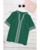 Azura Exchange V Neckline Half Sleeve Blouse - M