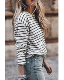 Azura Exchange Retro Striped Long Sleeve Top - S