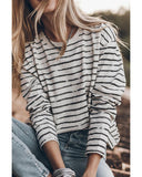 Azura Exchange Retro Striped Long Sleeve Top - S
