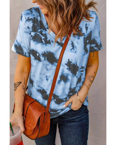 Azura Exchange V Neck Tie-dye T-shirt - S