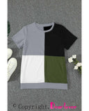 Azura Exchange Colorblock T-shirt with Slits - 2XL