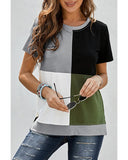 Azura Exchange Colorblock T-shirt with Slits - S