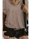 Azura Exchange Ripped Pocket Tee - L