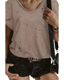 Azura Exchange Ripped Pocket Tee - L