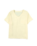 Azura Exchange Beige Textured Pocket Split V Neck Top - 4X