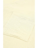 Azura Exchange Beige Textured Pocket Split V Neck Top - 4X