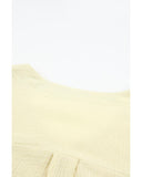 Azura Exchange Beige Textured Pocket Split V Neck Top - 4X