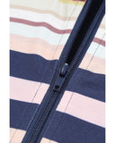 Azura Exchange Color Block Thumbhole Sleeve Full Zip Hoodie - L