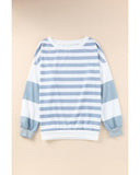 Azura Exchange Drop Shoulder Striped Pullover Sweatshirt - XL