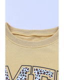 Azura Exchange Leopard Letter Print Oversized Pullover Sweatshirt - S