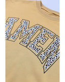 Azura Exchange Leopard Letter Print Oversized Pullover Sweatshirt - S