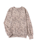 Azura Exchange Leopard Print Crew Neck Sweatshirt - M