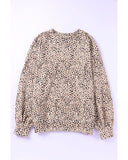 Azura Exchange Leopard Print Crew Neck Sweatshirt - M