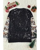 Azura Exchange Merry Christmas Leopard Sleeve Sweatshirt - XL