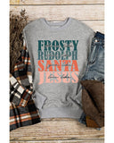 Azura Exchange Long Sleeve Sweatshirt with Frosty Rudolph and Santa Jesus - M