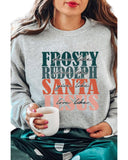 Azura Exchange Long Sleeve Sweatshirt with Frosty Rudolph and Santa Jesus - M